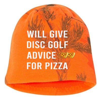 Disc Golf Advice For Pizza Frisbee Golfing Funny Kati - Camo Knit Beanie