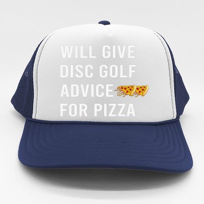 Disc Golf Advice For Pizza Frisbee Golfing Funny Trucker Hat