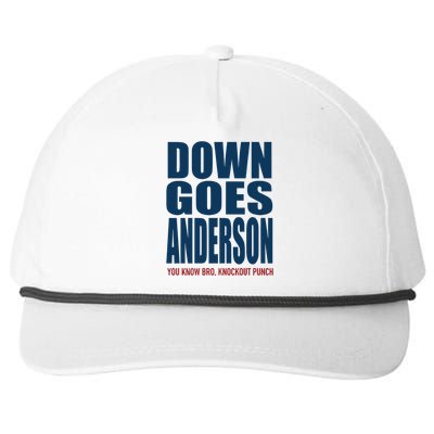 Down Goes Anderson Jose Snapback Five-Panel Rope Hat