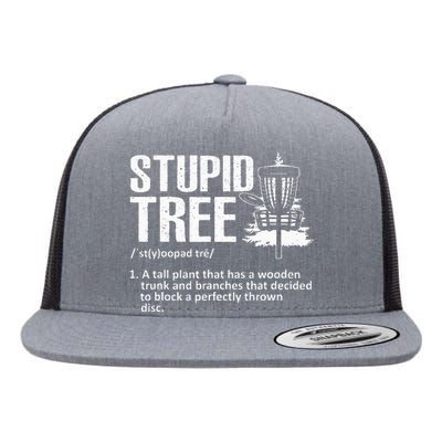 Disc Golf Art For  Stupid Tree Disc Golf Player Flat Bill Trucker Hat