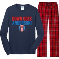 Down Goes Anderson Funny Baseball Gift Anderson Long Sleeve Pajama Set