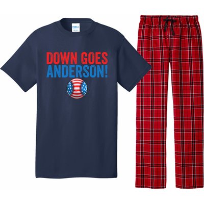 Down Goes Anderson Funny Baseball Gift Anderson Pajama Set