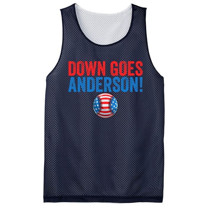 Down Goes Anderson Funny Baseball Gift Anderson Mesh Reversible Basketball Jersey Tank