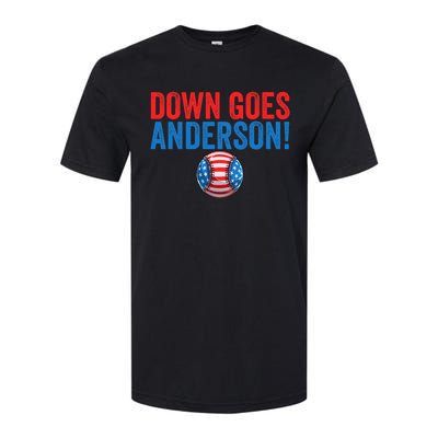 Down Goes Anderson Funny Baseball Gift Anderson Softstyle CVC T-Shirt