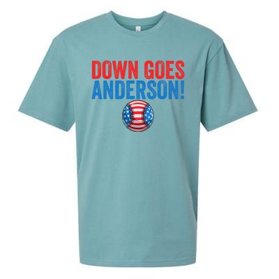 Down Goes Anderson Funny Baseball Gift Anderson Sueded Cloud Jersey T-Shirt