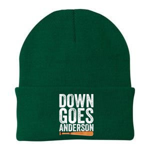 DOWN GOES ANDERSON Funny Quote BASEBALL Gift DOWN GOES Knit Cap Winter Beanie