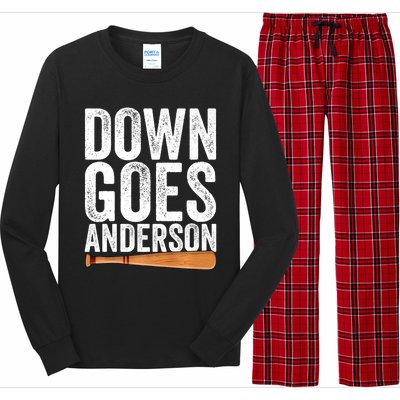 DOWN GOES ANDERSON Funny Quote BASEBALL Gift DOWN GOES Long Sleeve Pajama Set