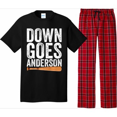 DOWN GOES ANDERSON Funny Quote BASEBALL Gift DOWN GOES Pajama Set