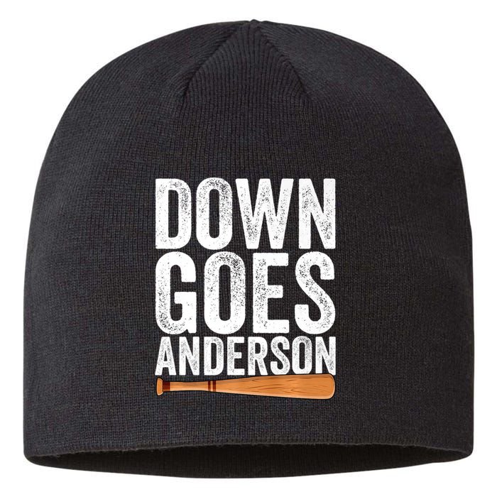 DOWN GOES ANDERSON Funny Quote BASEBALL Gift DOWN GOES Sustainable Beanie