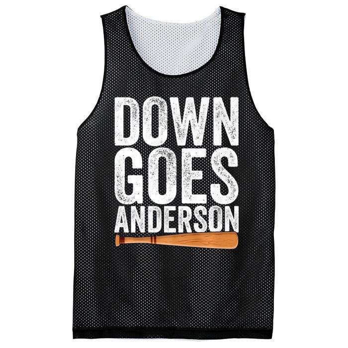 DOWN GOES ANDERSON Funny Quote BASEBALL Gift DOWN GOES Mesh Reversible Basketball Jersey Tank