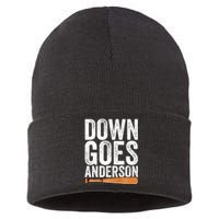 DOWN GOES ANDERSON Funny Quote BASEBALL Gift DOWN GOES Sustainable Knit Beanie