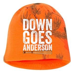 DOWN GOES ANDERSON Funny Quote BASEBALL Gift DOWN GOES Kati - Camo Knit Beanie