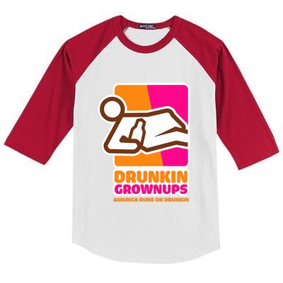 Drunkin Grownups Adult Party Sarcastic Drinking Kids Colorblock Raglan Jersey