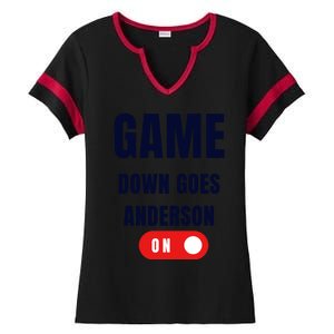 Down Goes Anderson Ladies Halftime Notch Neck Tee