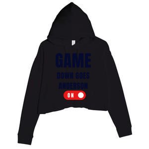 Down Goes Anderson Crop Fleece Hoodie