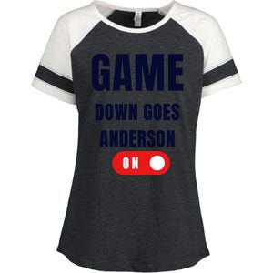 Down Goes Anderson Enza Ladies Jersey Colorblock Tee