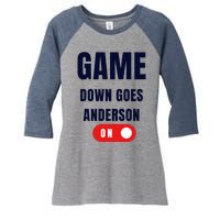 Down Goes Anderson Women's Tri-Blend 3/4-Sleeve Raglan Shirt