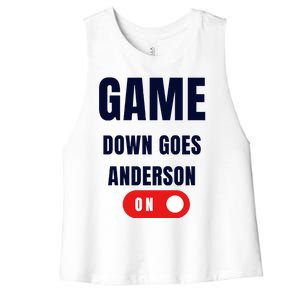 Down Goes Anderson Women's Racerback Cropped Tank