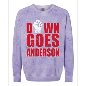 DOWN GOES ANDERSON FUNNY BASEBALL Colorblast Crewneck Sweatshirt