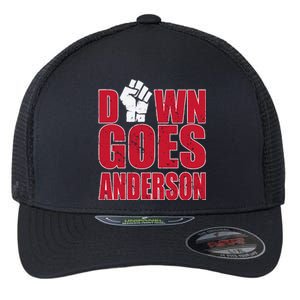 DOWN GOES ANDERSON FUNNY BASEBALL Flexfit Unipanel Trucker Cap