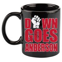DOWN GOES ANDERSON FUNNY BASEBALL 11oz C Handle Ceramic Mug