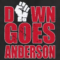 DOWN GOES ANDERSON FUNNY BASEBALL 11oz C Handle Ceramic Mug