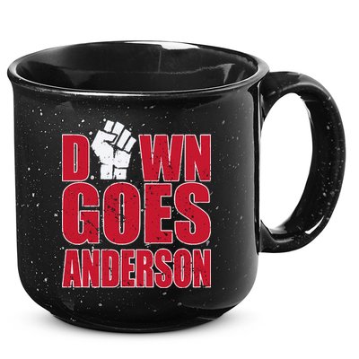 DOWN GOES ANDERSON FUNNY BASEBALL 15oz Campfire Ceramic Mug