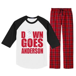 DOWN GOES ANDERSON FUNNY BASEBALL Raglan Sleeve Pajama Set