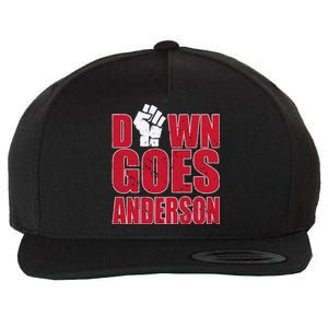 DOWN GOES ANDERSON FUNNY BASEBALL Wool Snapback Cap