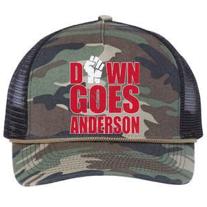 DOWN GOES ANDERSON FUNNY BASEBALL Retro Rope Trucker Hat Cap