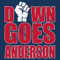 DOWN GOES ANDERSON FUNNY BASEBALL 7 Panel Mesh Trucker Snapback Hat