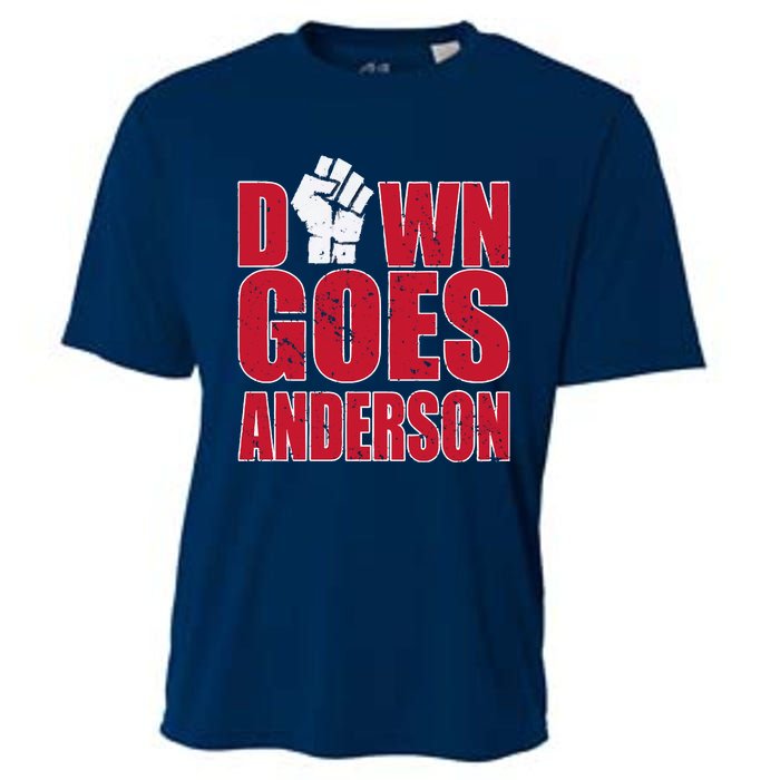 DOWN GOES ANDERSON FUNNY BASEBALL Cooling Performance Crew T-Shirt