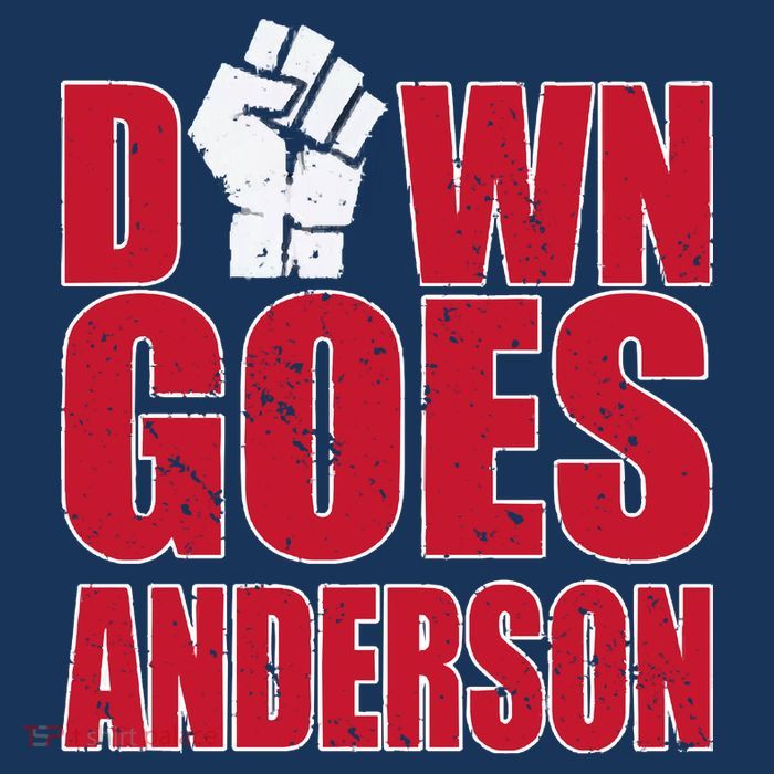 DOWN GOES ANDERSON FUNNY BASEBALL T-Shirt