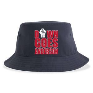 DOWN GOES ANDERSON FUNNY BASEBALL Sustainable Bucket Hat