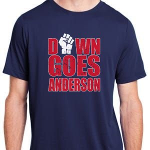 DOWN GOES ANDERSON FUNNY BASEBALL Adult ChromaSoft Performance T-Shirt