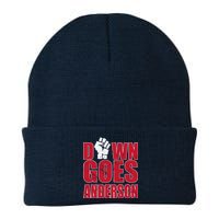 DOWN GOES ANDERSON FUNNY BASEBALL Knit Cap Winter Beanie