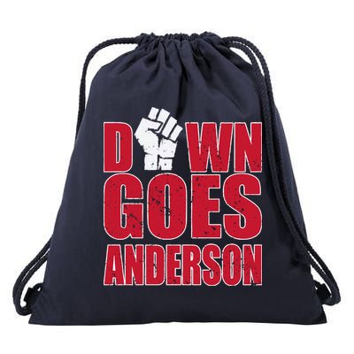 DOWN GOES ANDERSON FUNNY BASEBALL Drawstring Bag