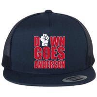 DOWN GOES ANDERSON FUNNY BASEBALL Flat Bill Trucker Hat