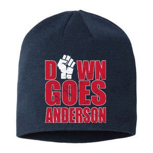 DOWN GOES ANDERSON FUNNY BASEBALL Sustainable Beanie