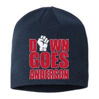 DOWN GOES ANDERSON FUNNY BASEBALL Sustainable Beanie