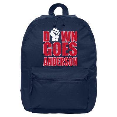 DOWN GOES ANDERSON FUNNY BASEBALL 16 in Basic Backpack