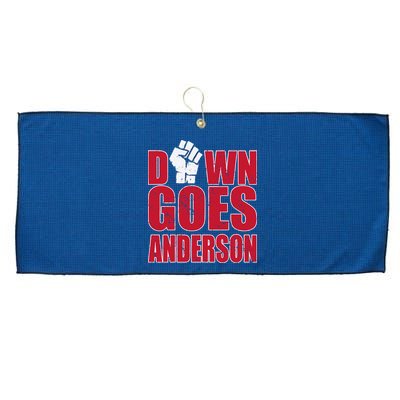 DOWN GOES ANDERSON FUNNY BASEBALL Large Microfiber Waffle Golf Towel