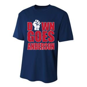 DOWN GOES ANDERSON FUNNY BASEBALL Performance Sprint T-Shirt