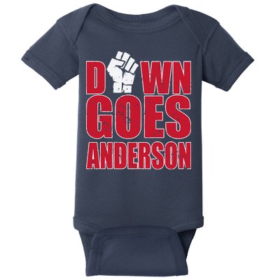 DOWN GOES ANDERSON FUNNY BASEBALL Baby Bodysuit