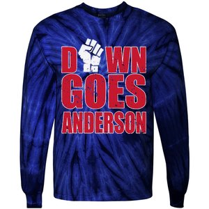 DOWN GOES ANDERSON FUNNY BASEBALL Tie-Dye Long Sleeve Shirt