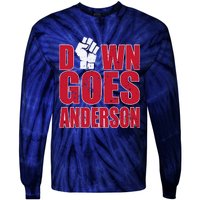 DOWN GOES ANDERSON FUNNY BASEBALL Tie-Dye Long Sleeve Shirt