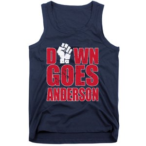 DOWN GOES ANDERSON FUNNY BASEBALL Tank Top