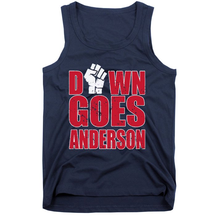 DOWN GOES ANDERSON FUNNY BASEBALL Tank Top