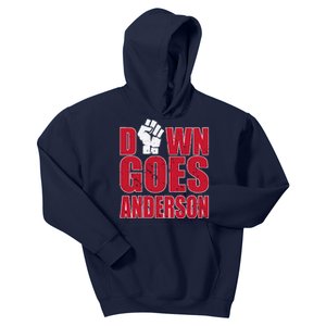 DOWN GOES ANDERSON FUNNY BASEBALL Kids Hoodie