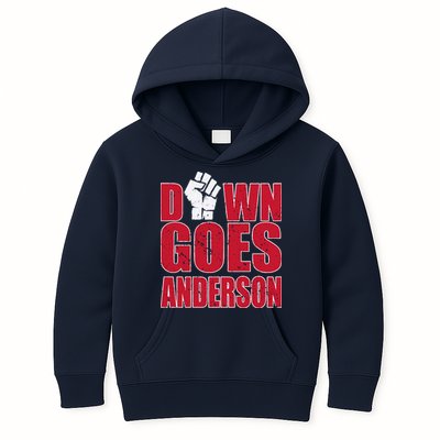 DOWN GOES ANDERSON FUNNY BASEBALL Kids Hoodie